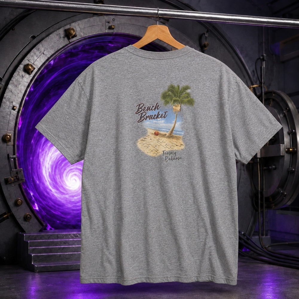 Tommy Bahama Beach Bracket Graphic Tee Grey XXL Mens Pocket T-Shirt Cotton‎